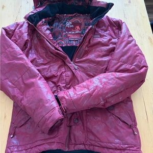 Liquid Venture Red and Gray Patterned Jacket